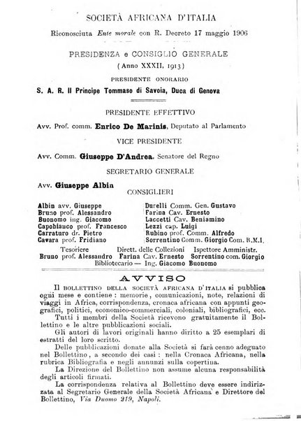 L'Africa italiana bollettino della Società africana d'Italia