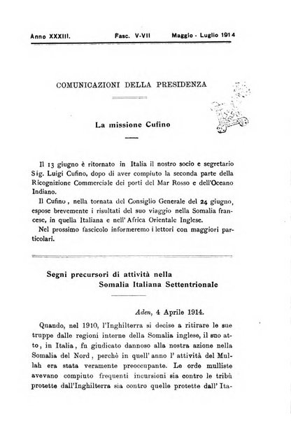 L'Africa italiana bollettino della Società africana d'Italia