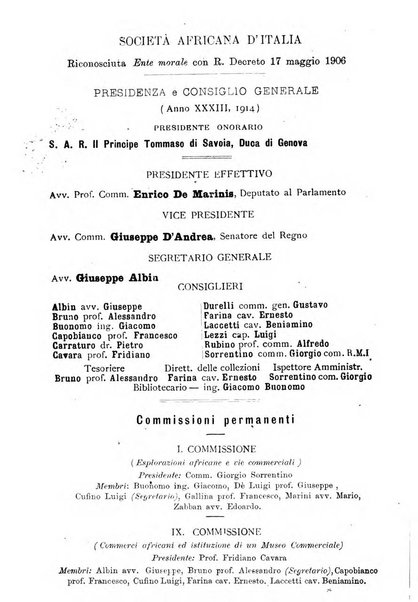 L'Africa italiana bollettino della Società africana d'Italia