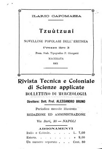 L'Africa italiana bollettino della Società africana d'Italia