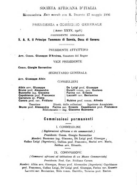 L'Africa italiana bollettino della Società africana d'Italia