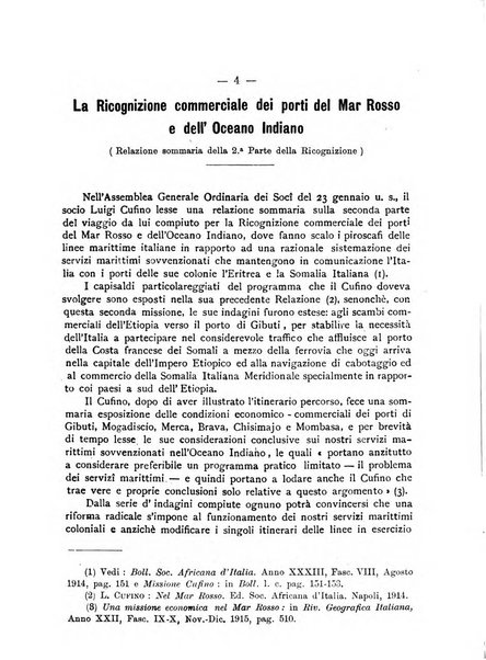 L'Africa italiana bollettino della Società africana d'Italia