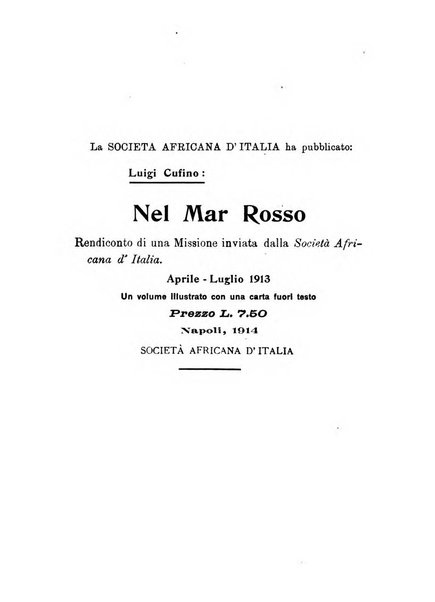 L'Africa italiana bollettino della Società africana d'Italia