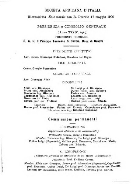 L'Africa italiana bollettino della Società africana d'Italia