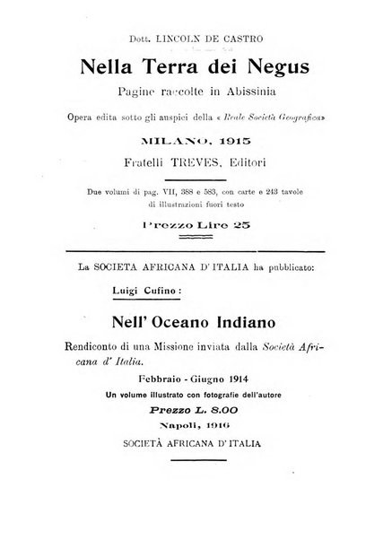 L'Africa italiana bollettino della Società africana d'Italia