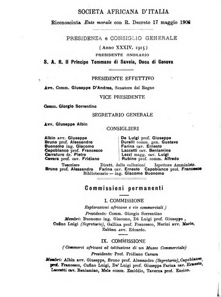 L'Africa italiana bollettino della Società africana d'Italia