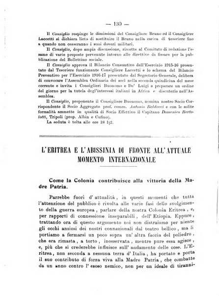 L'Africa italiana bollettino della Società africana d'Italia