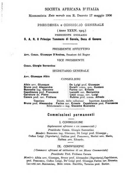 L'Africa italiana bollettino della Società africana d'Italia