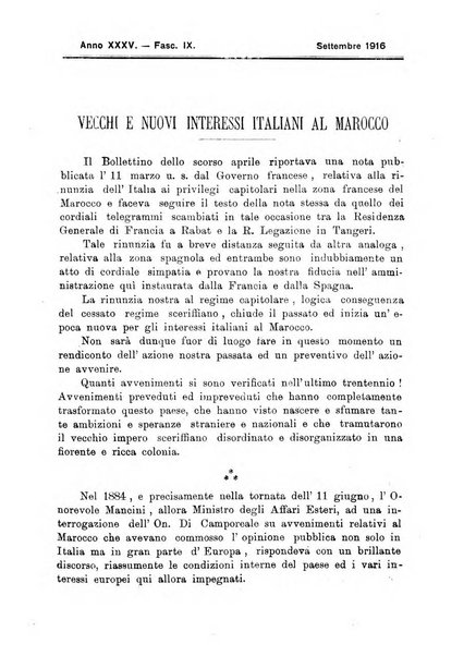 L'Africa italiana bollettino della Società africana d'Italia