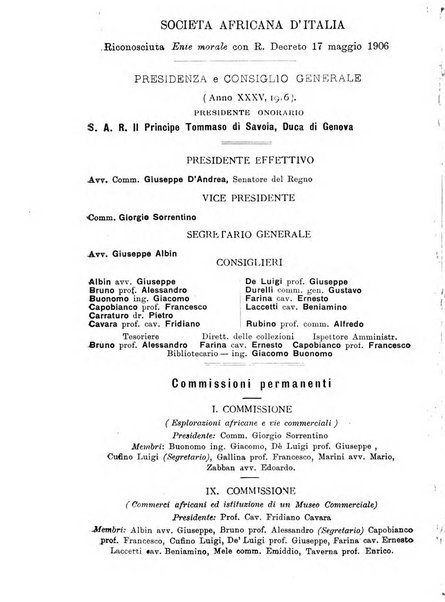 L'Africa italiana bollettino della Società africana d'Italia