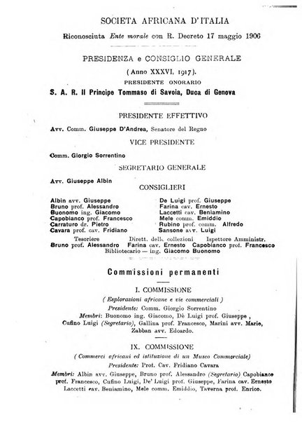 L'Africa italiana bollettino della Società africana d'Italia