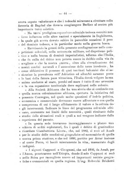 L'Africa italiana bollettino della Società africana d'Italia