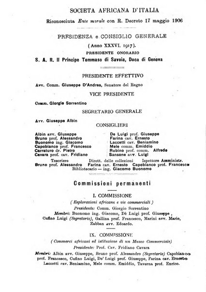 L'Africa italiana bollettino della Società africana d'Italia