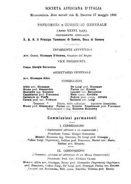 L'Africa italiana bollettino della Società africana d'Italia