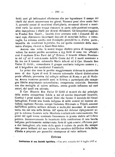 L'Africa italiana bollettino della Società africana d'Italia