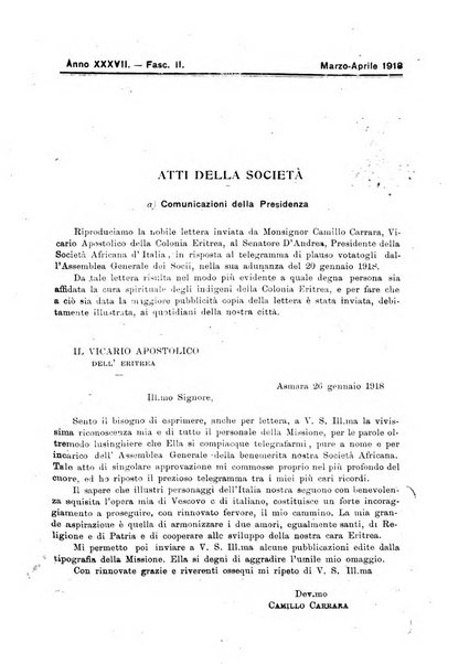 L'Africa italiana bollettino della Società africana d'Italia