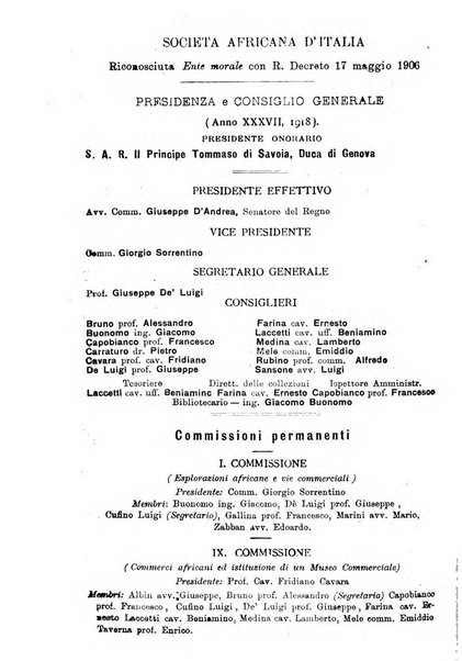 L'Africa italiana bollettino della Società africana d'Italia