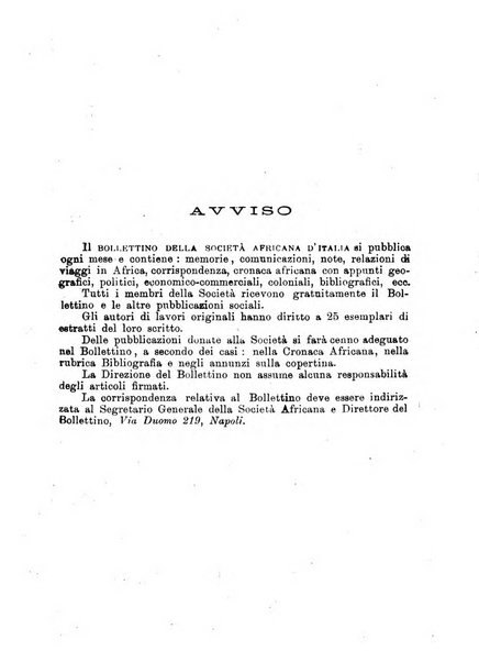 L'Africa italiana bollettino della Società africana d'Italia