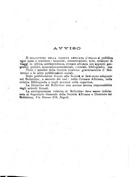 L'Africa italiana bollettino della Società africana d'Italia