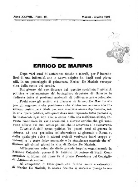 L'Africa italiana bollettino della Società africana d'Italia