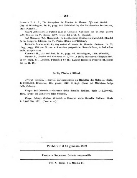 L'Africa italiana bollettino della Società africana d'Italia