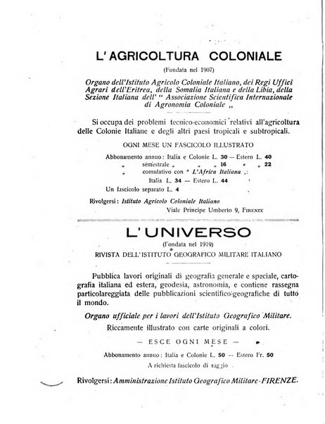 L'Africa italiana bollettino della Società africana d'Italia