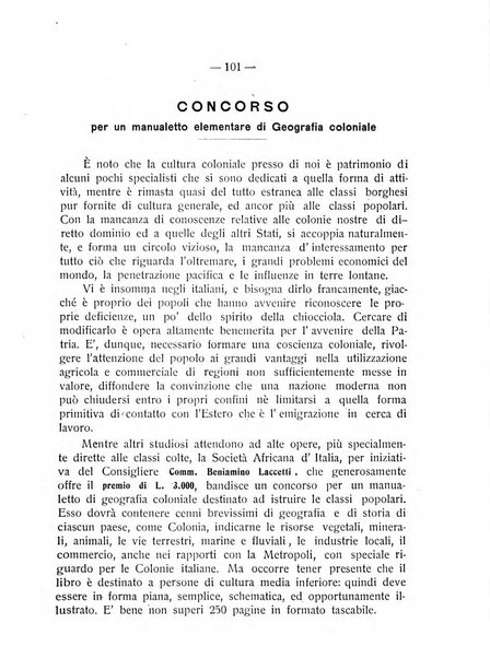 L'Africa italiana bollettino della Società africana d'Italia