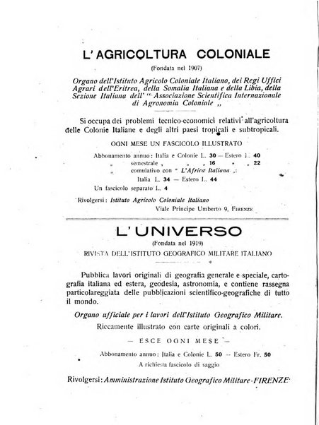 L'Africa italiana bollettino della Società africana d'Italia