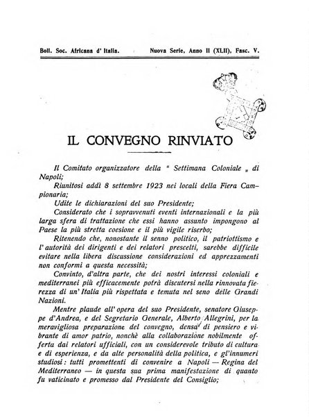 L'Africa italiana bollettino della Società africana d'Italia