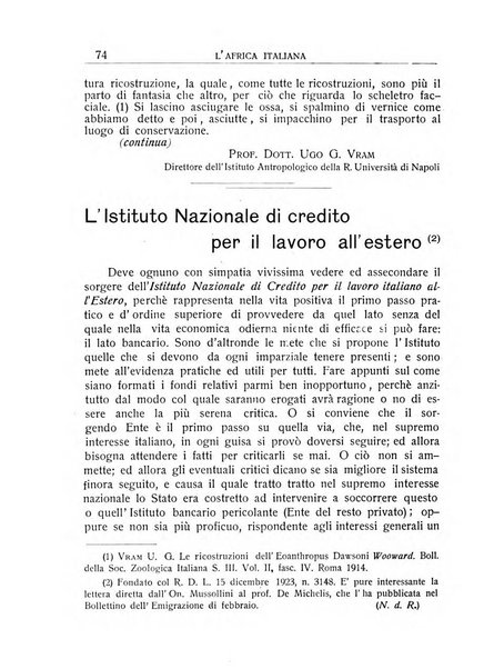 L'Africa italiana bollettino della Società africana d'Italia