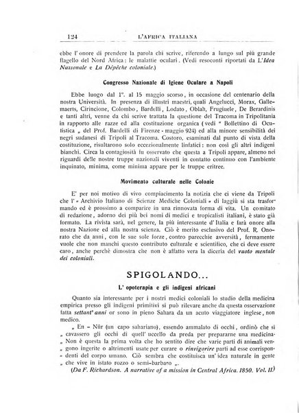 L'Africa italiana bollettino della Società africana d'Italia