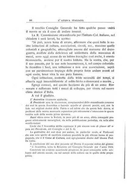 L'Africa italiana bollettino della Società africana d'Italia