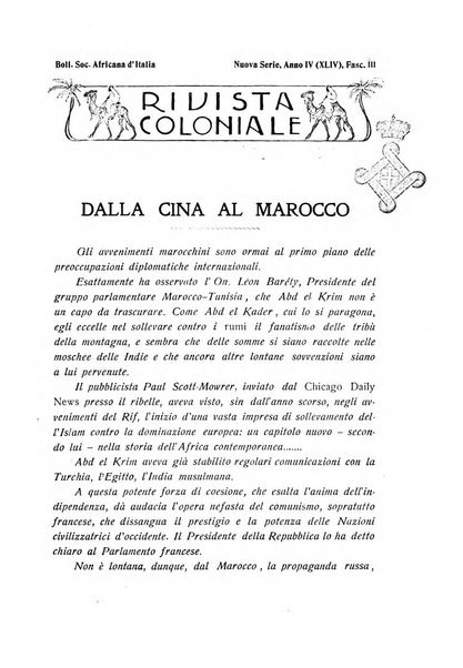 L'Africa italiana bollettino della Società africana d'Italia