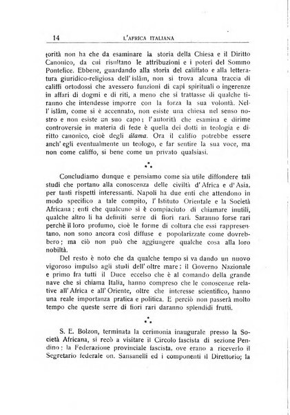 L'Africa italiana bollettino della Società africana d'Italia