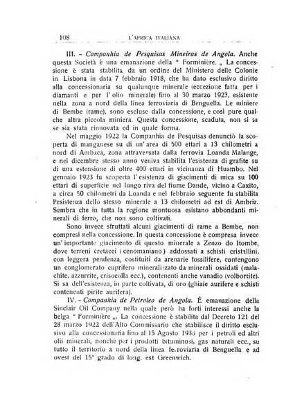 L'Africa italiana bollettino della Società africana d'Italia