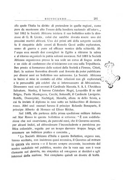 L'Africa italiana bollettino della Società africana d'Italia