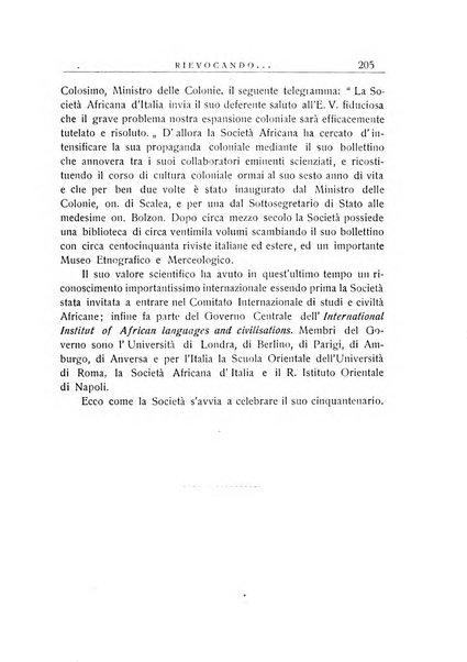 L'Africa italiana bollettino della Società africana d'Italia