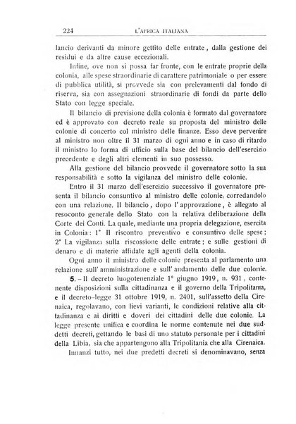 L'Africa italiana bollettino della Società africana d'Italia