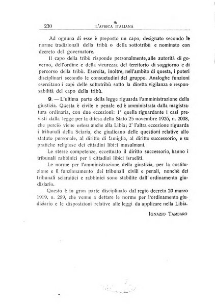 L'Africa italiana bollettino della Società africana d'Italia