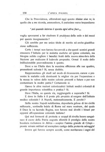 L'Africa italiana bollettino della Società africana d'Italia