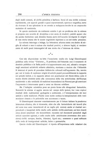 L'Africa italiana bollettino della Società africana d'Italia