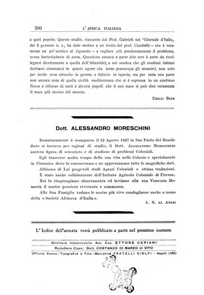 L'Africa italiana bollettino della Società africana d'Italia