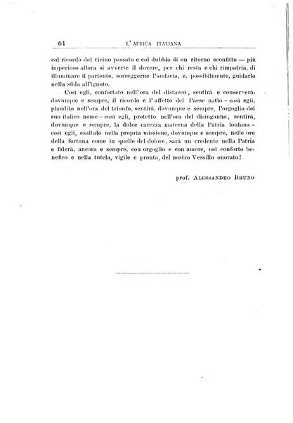 L'Africa italiana bollettino della Società africana d'Italia