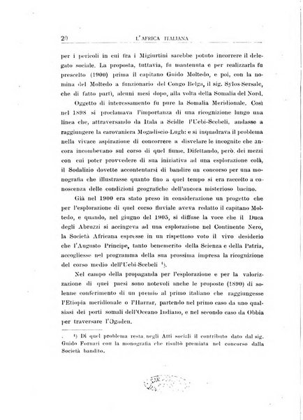 L'Africa italiana bollettino della Società africana d'Italia