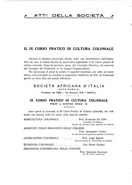 L'Africa italiana bollettino della Società africana d'Italia