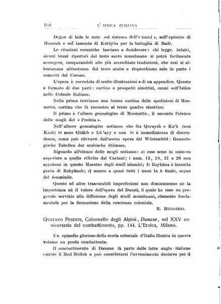 L'Africa italiana bollettino della Società africana d'Italia