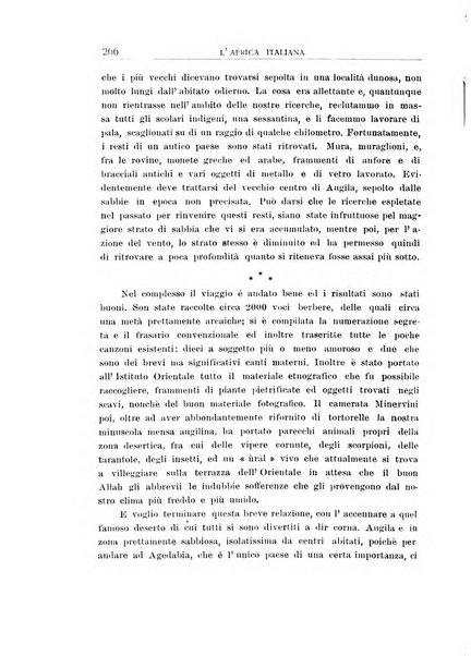 L'Africa italiana bollettino della Società africana d'Italia