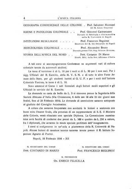 L'Africa italiana bollettino della Società africana d'Italia