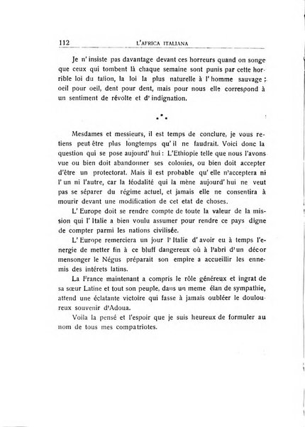 L'Africa italiana bollettino della Società africana d'Italia