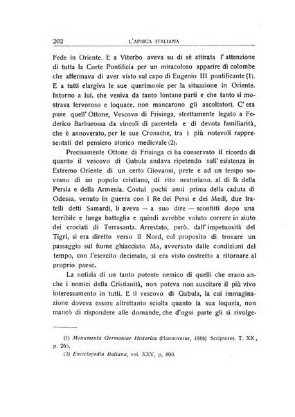 L'Africa italiana bollettino della Società africana d'Italia